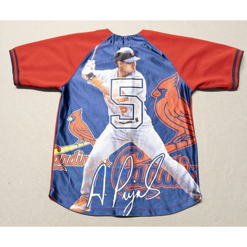 Majestic St Louis Cardinals Albert Pujols Jersey Full Graphic Back Youth L 14/16